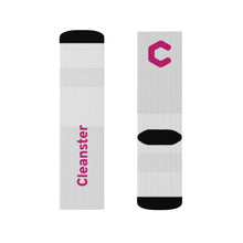 Load image into Gallery viewer, Crew Socks — White Branded "Cleanster" Logo