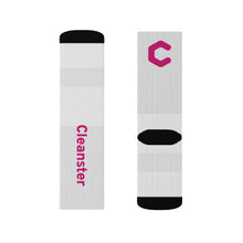 Load image into Gallery viewer, Crew Socks — White Branded "Cleanster" Logo
