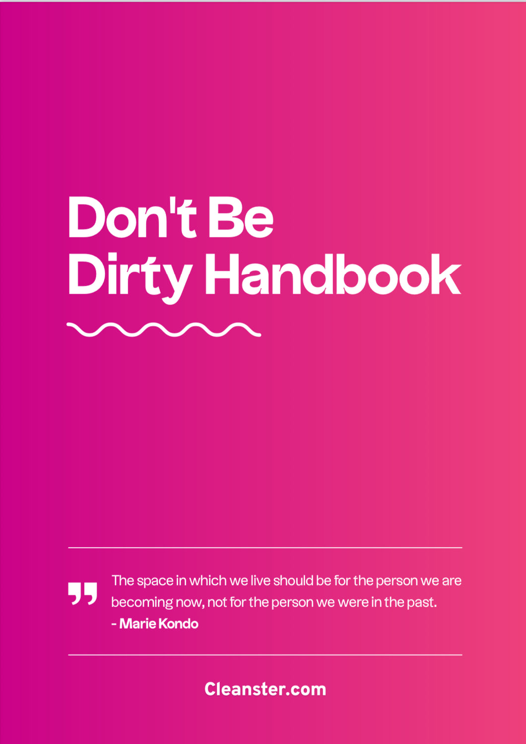 Don't Be Dirty E-book for Airbnb Hosts and Cleaners